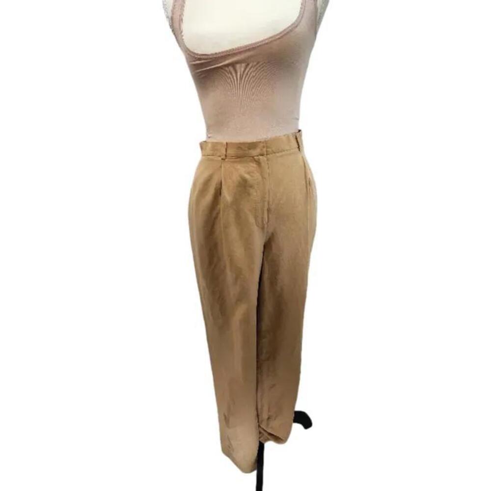 Jones New York. Silk & Linen Blend Tan Dress Pants. size 8